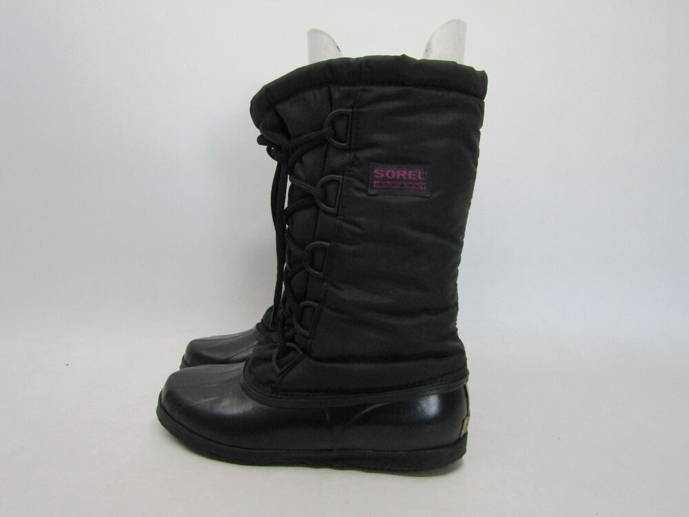 Sorel Women Size 8 M Black Leather Laces Comfort Winter Boots